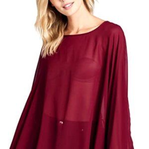 Modern solid color transparent Chiffon Top
